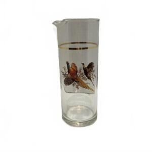 Vintage Glass Pitcher with Pheasant Design